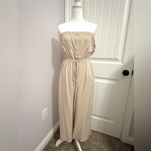 Ci Sono Las Angeles Strapless Romper - Tan / Beige